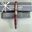 Montblanc Burgundy Red Silver Engraved Fountain Pen Feather Clip Collectible