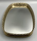 Vintage Oval Filigree Gold Tone Vanity Mirror Perfume Dresser Tray 14 X 8