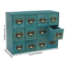 12 Drawers Vintage Tabletop Apothecary Storage Box Library Card Catalog Cabinet