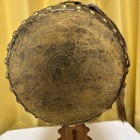 Antique Japanese Wadaiko Taiko Drum With Wooden Stand Black Gold 21cm Japan