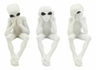 Ebros Glow In The Dark See Hear Speak No Evil Alien Shelf Sitters Set Of 3