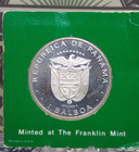 1976 Panama Proof  925 Silver One  balboa  Coin Franklin Mint Carded  ec2 Ecc c