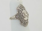 Vintage 14k White Gold Open Filigree Diamond Pinky Ring Size 2 75