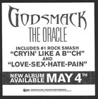 New Godsmack The Oracle May 4th 2010 Original Album Release Hype Sticker 4 x4 