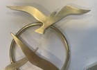 Vintage Brass Seagulls In Flight Wall Hanging-mid Century Modern Decor Ring 16   