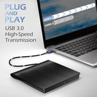 Slim External Cd Dvd Rw Drive Usb 3 0 Writer Burner Player Black For Laptop Pc