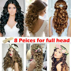 100  Natural Thick Clip In Hair Extensions 8 Pieces Full Head Long As Human Hair