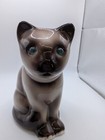 Vintage Enesco Siamese Cat Blue Eyes Ceramic Kitten Kitty Figurine Cat Lady Core