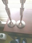 A Rare Pair Of Sterling Silver Candelabras   By Crown  8 In  Tall 