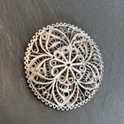Egyptian Antique 1918 Brooch 800 Silver Filigree Very Fine Floral Design Ux