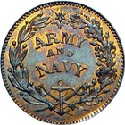 1863 The Flag Of Our Union Army And Navy Patriotic Civil War Token