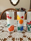 Set Of 4 Vintage Federal Glass Frosted Fruit Cocktail Glasses