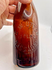 Nassau Ny S W Utter Amber Blob Top Beer Bottle Pre Prohibition Era Hand Blown