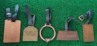 Lot Of 5 Diff  Metal Golf Club Bag Tags W  Buckle Straps