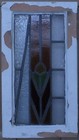 Abstract Midsize Old English Leaded Stained Glass Window 13  X 23 5 