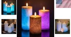 Set Of 3 Color Changing Flameless Candles With Remote - Elegant Home Decor