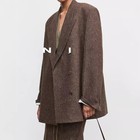 Womens The Row Autumn Dot Wool Button Suit Fishtail Skirt Suit