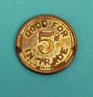 Red Lodge Montana Mont    Mint Bar Saloon Cima Bros    5c   Antique Trade Token