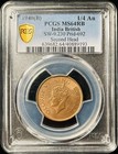 British India 1940 1 4 Anna Pcgs Ms64rb George Vi 2nd Head Sw 9 230 Prid-692 C11
