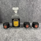 Vintage Deutschland Travel Bar Decanter Set Case 3 Glasses Barware Made In Italy