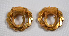 Unsigned Vintage Shoe Clips Round Gold Tone Twisted Texture   75  Across