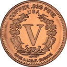 1 Oz Copper Round - 1883 Liberty V