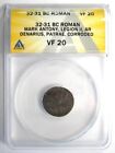Marc Antony Ar Denarius Silver Roman Coin 32-31 Bc - Certified Anacs Vf20