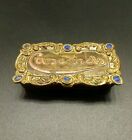 Antique Quack Medicine Cascarcts Candy Cathartic Pill Box Gold Or Gold Enamel   
