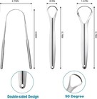 3 Pcs Metal Tongue Scraper Tongue Scrapers For Adults Kids Stainless Steel