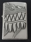 Zippo Windproof Fire Breathing Dragon Lighter  28969  New In Velour Box