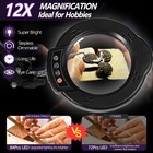 12x Magnifying Glass With Light And Stand  5 Color Modes 10 Stepless Dimmable   