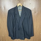 Executive Collection 2 Piece Suit Mens 44l 34x29 Gray Striped Double Breasted