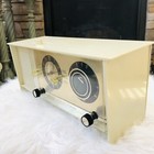 Sears Roebuck And Co  Silvertone Mcm Ivory Am Clock Radio Vtg Tested Working
