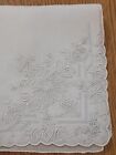 Vintage Linen Embroidered Handkerchief New 12 Inches