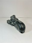 A Wolf Original Inuit Riding A Whale Soapstone Sculpture Art Canada Carved