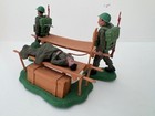 Vintage Britains Swoppet Stretcher Team W  Wounded Soldier