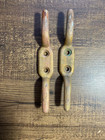Vintage 6  Brass Or Bronze Boat Cleat Marine Boat Hardware - Lot Of 2