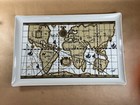 Cera Treasure The World Map 1492 Columbus 17x11 Vinyl Tray Signed Rare 1960   s