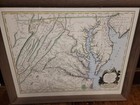 1755 Virginia Maryland Delaware Map Carte De La Virginie Picture Frame Vtg Large