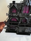 Illuminations Black Metal Halloween Haunted House Tea Light Purple