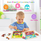 Wooden Puzzles For Toddlers 2-4  9 Pieces Vehicle Jigsaw Puzzles For Kids Ages 3