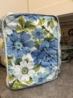 Vtg 70s Floral Kitchen Appliance Dust Covers Lot 5 Set Cotton White Blue Green