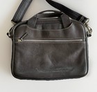 Levenger Dark Brown Leather Messenger Laptop Tablet Work Office Crossbody Bag