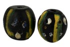 2 Ghost Venetian Black Trade Bead