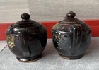 Japanese Moriage Redware Teapot And Lidded Sugar Bowl With Handles Set Vintage