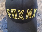Fox Flexfit Stretch Baseball Cap Hat Solid Black Yellow Embroidered Logo