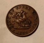 1852 Bank Of Upper Canada One Half Penny Token- Rare