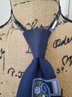 Electric Neckwear Power Ties Blue   Green Block Flower Leaf Print Silk Neck Tie