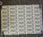 1973 Canadian 1 Dollar Bill - 40 Bill Uncut Sheet 