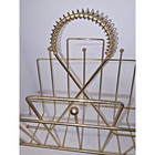 Vintage Mid Century Modern Magazine Record Rack Storage Holder Brass Mcm Retro